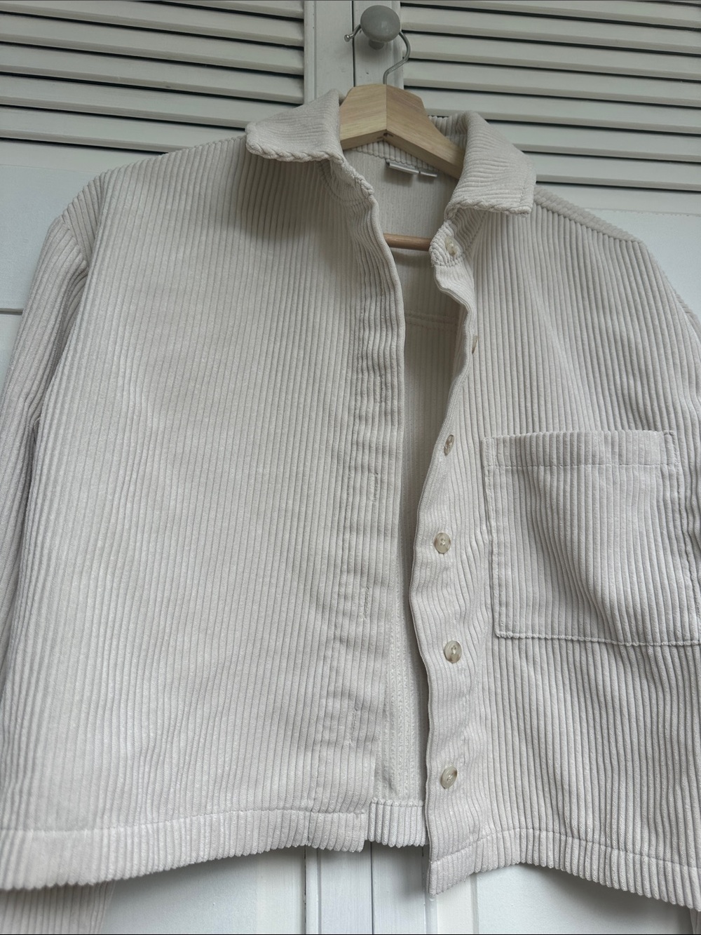 twik Cream Corduroy Button-Front Jacket - Picture 2 of 8